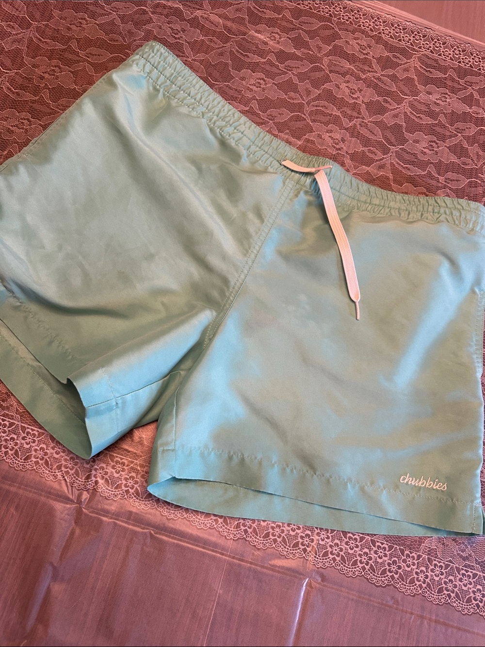chubbies mens Mint Green swimming trunks